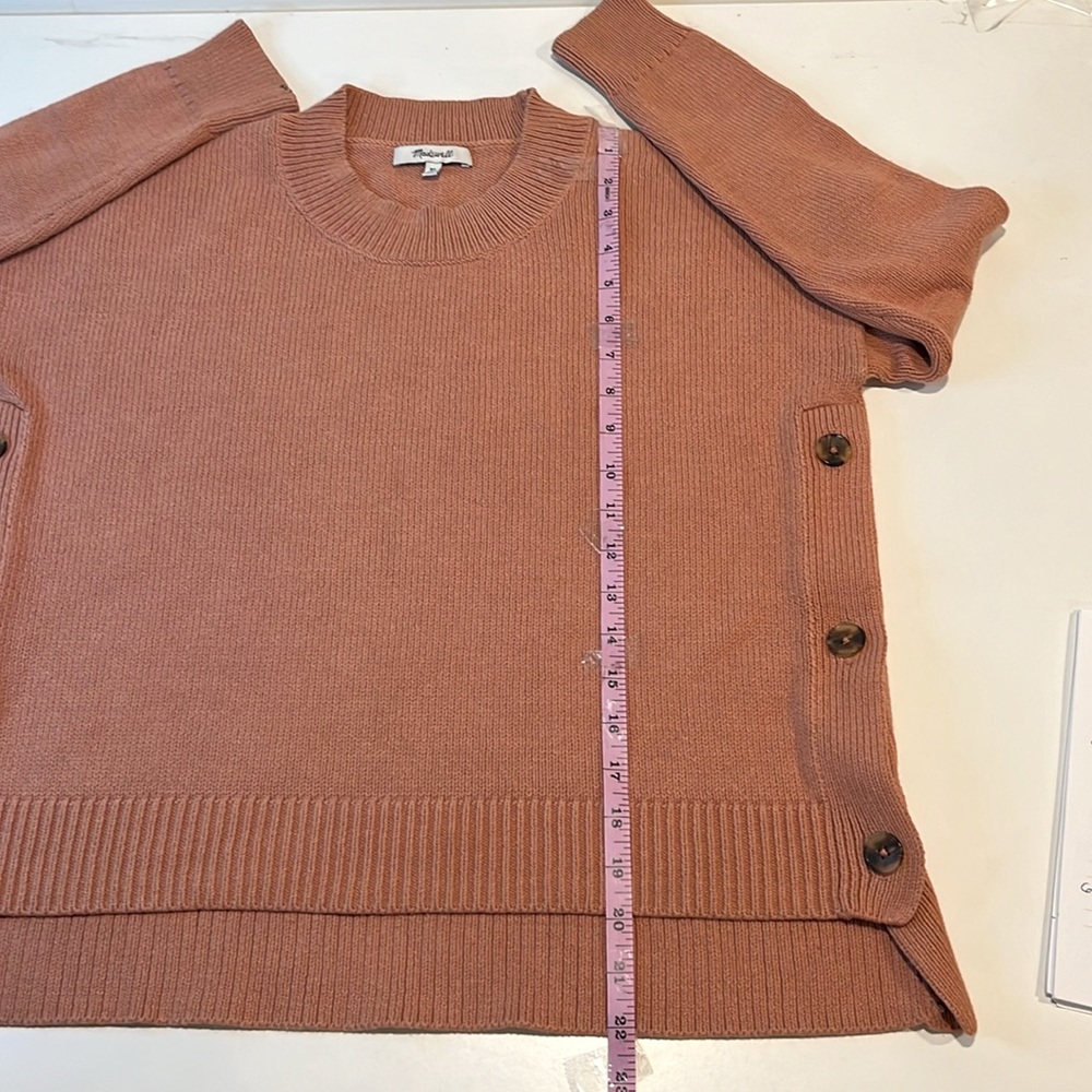 Madewell -woman’s brownstone pullover sweater cotton blend in dusty rose size XS - Picture 12 of 15